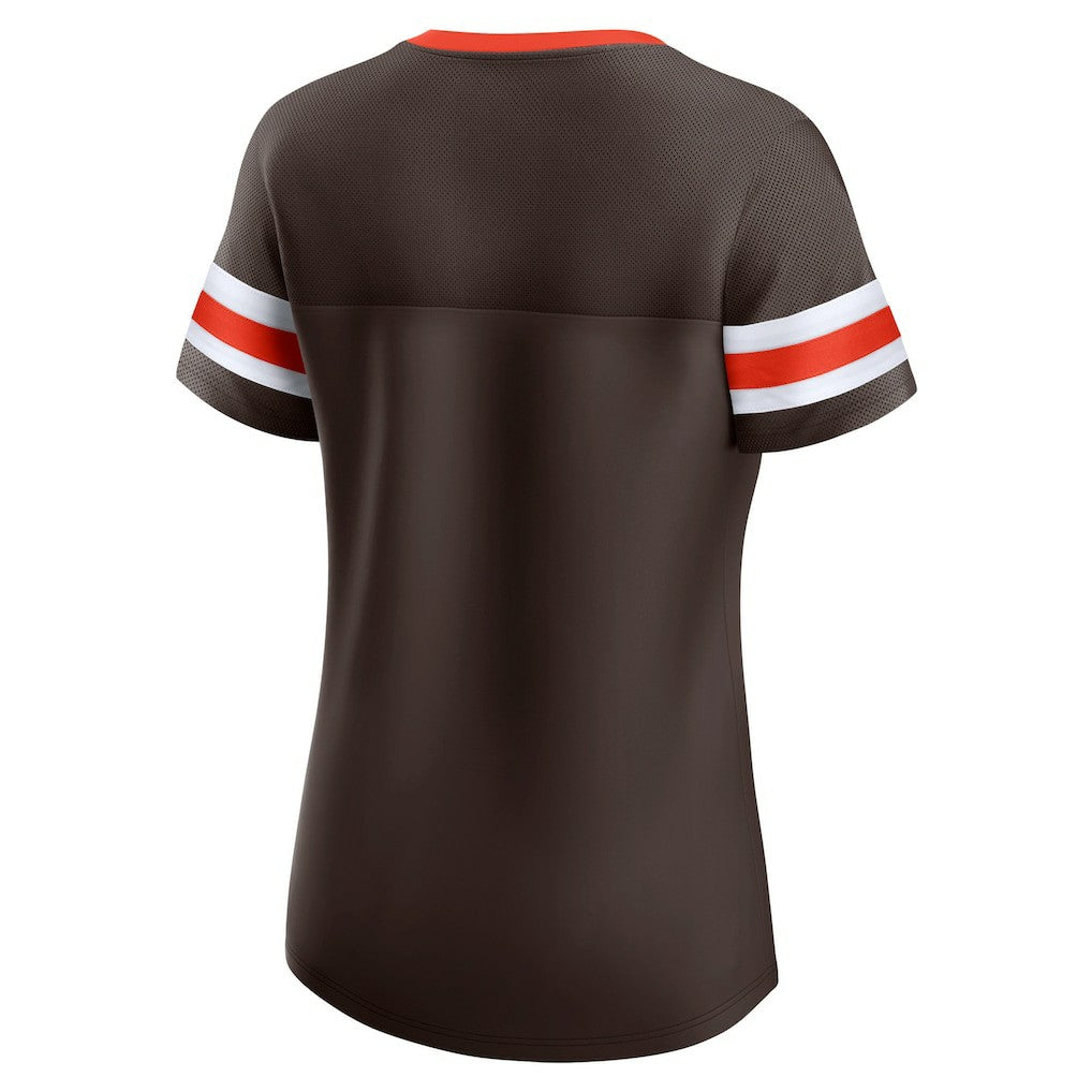 Fanatics Cleveland Browns Women's Original State Lace-Up T-Shirt Brown