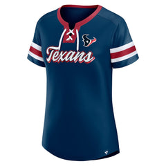 Fanatics Houston Texans Women's Original State Lace-Up T-Shirt Navy