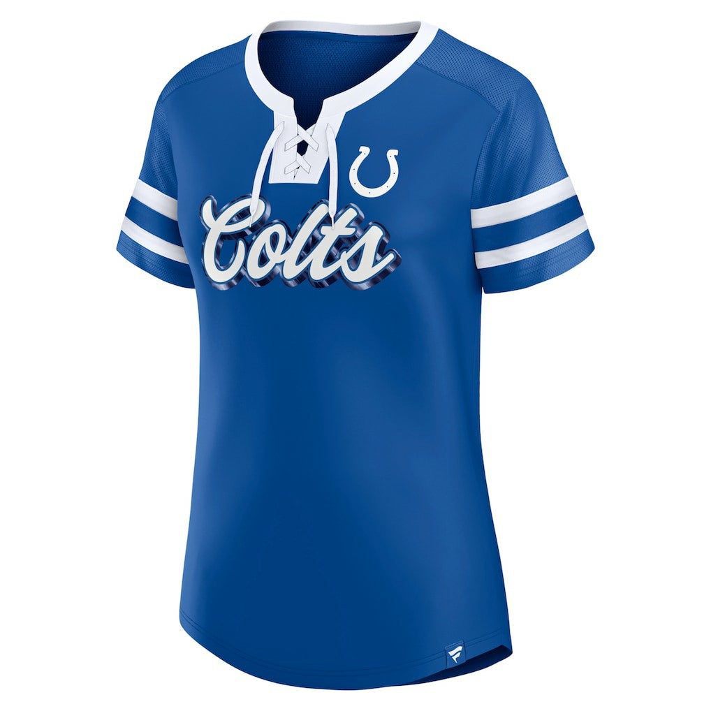 Fanatics Indianapolis Colts Women's Original State Lace-Up T-Shirt Royal