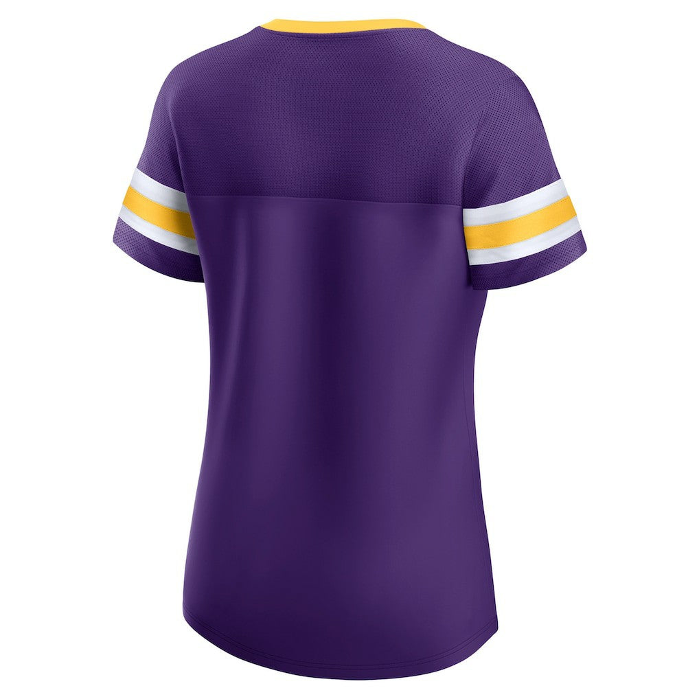 Fanatics Minnesota Vikings Women's Original State Lace-Up T-Shirt Purple