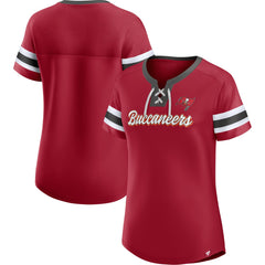 Fanatics Tampa Bay Buccaneers Women's Original State Lace-Up T-Shirt Red