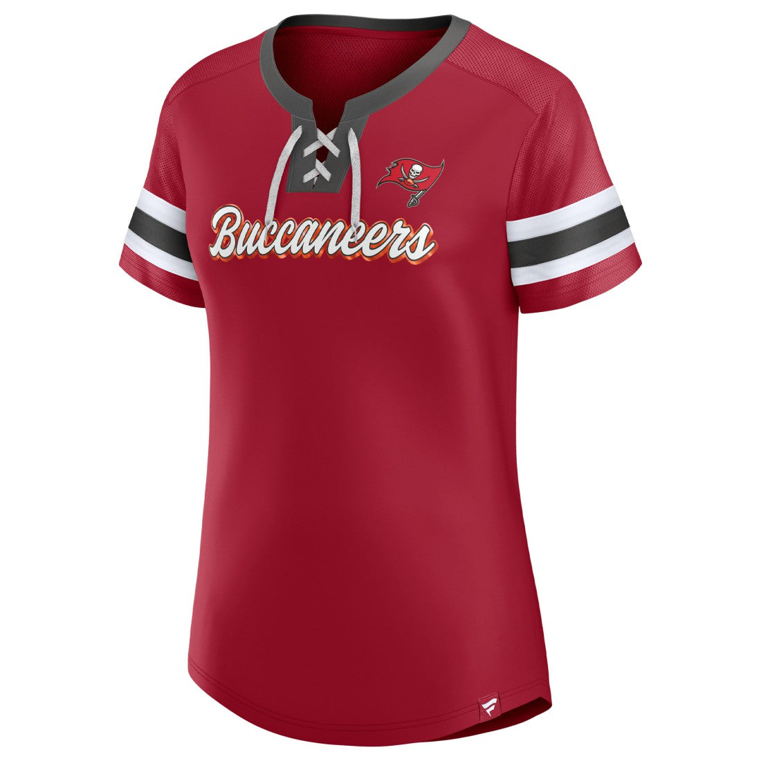Fanatics Tampa Bay Buccaneers Women's Original State Lace-Up T-Shirt Red