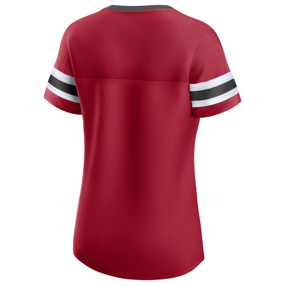 Fanatics Tampa Bay Buccaneers Women's Original State Lace-Up T-Shirt Red
