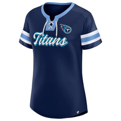 Fanatics Tennessee Titans Women's Original State Lace-Up T-Shirt Navy