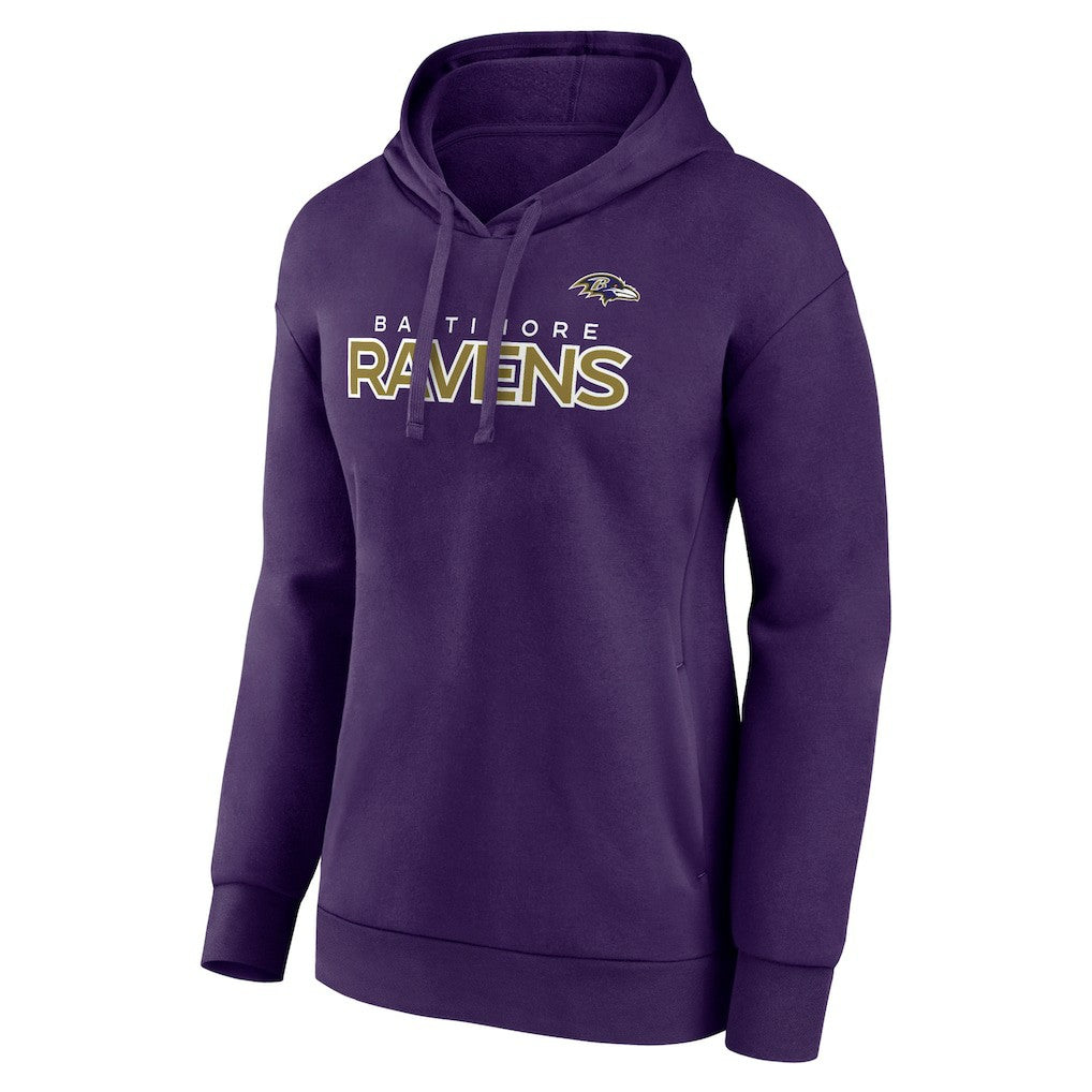 Fanatics Baltimore Ravens Women's Iconic Cotton Fleece Checklist Pullover Hoodie Purple
