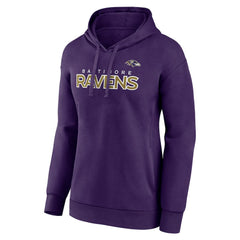 Fanatics Baltimore Ravens Women's Iconic Cotton Fleece Checklist Pullover Hoodie Purple