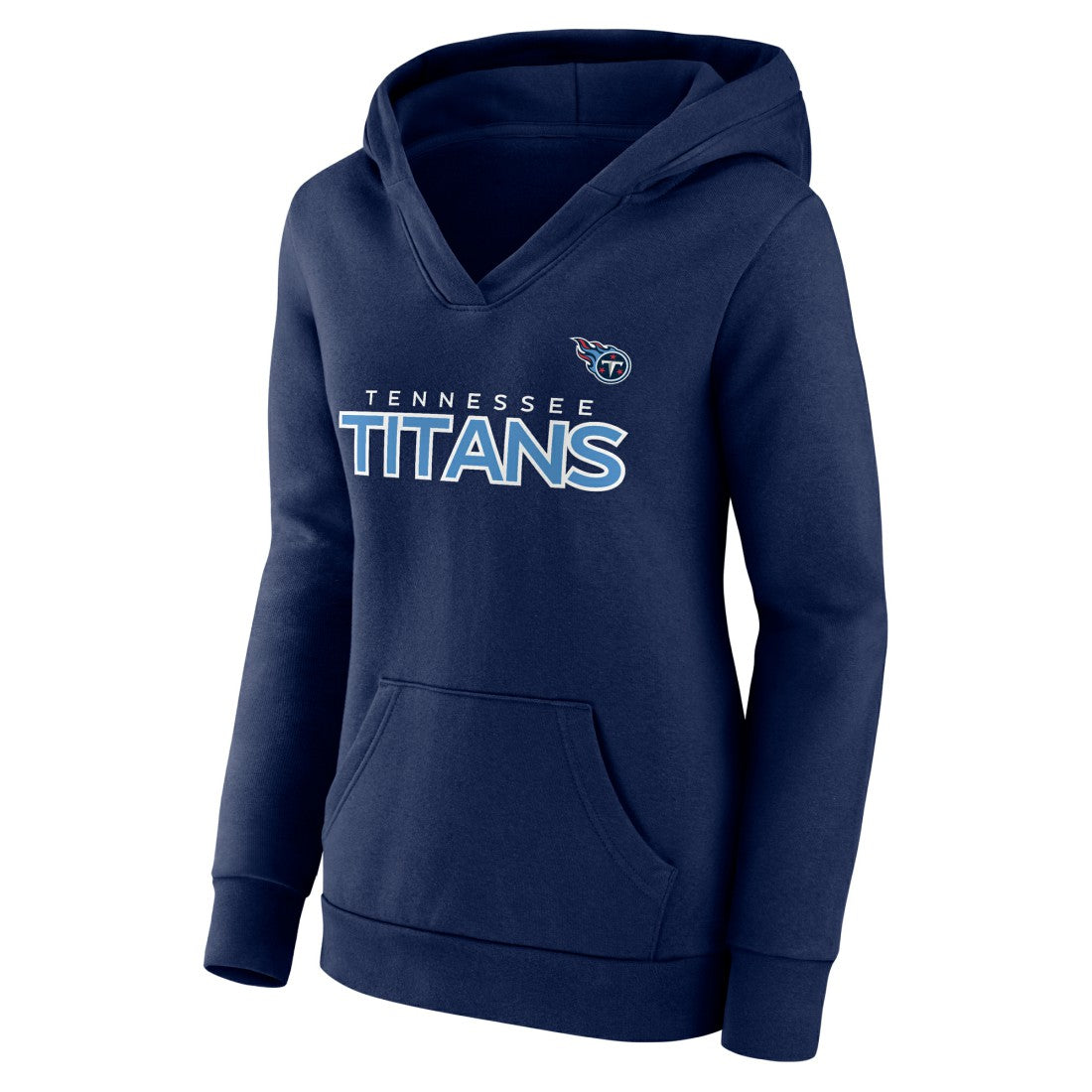 Fanatics Tennessee Titans Women's Iconic Cotton Fleece Checklist Pullover Hoodie Navy
