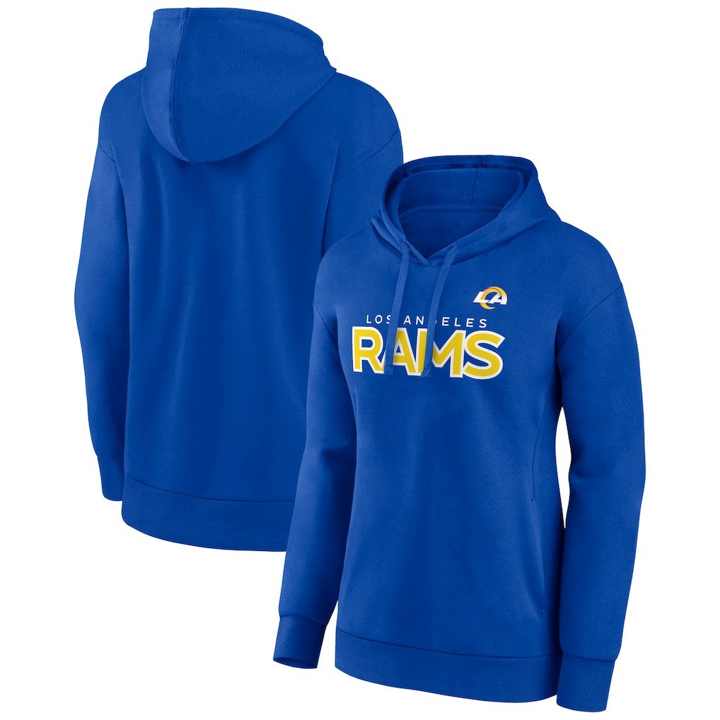 Fanatics Los Angeles Rams Women's Iconic Cotton Fleece Checklist Pullover Hoodie Royal