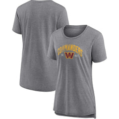 Fanatics Washington Commanders Women's Drop Back Modern T-Shirt Heathered Gray