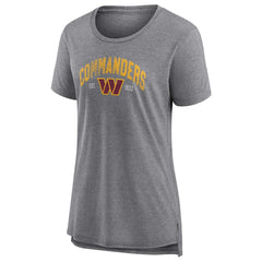 Fanatics Washington Commanders Women's Drop Back Modern T-Shirt Heathered Gray