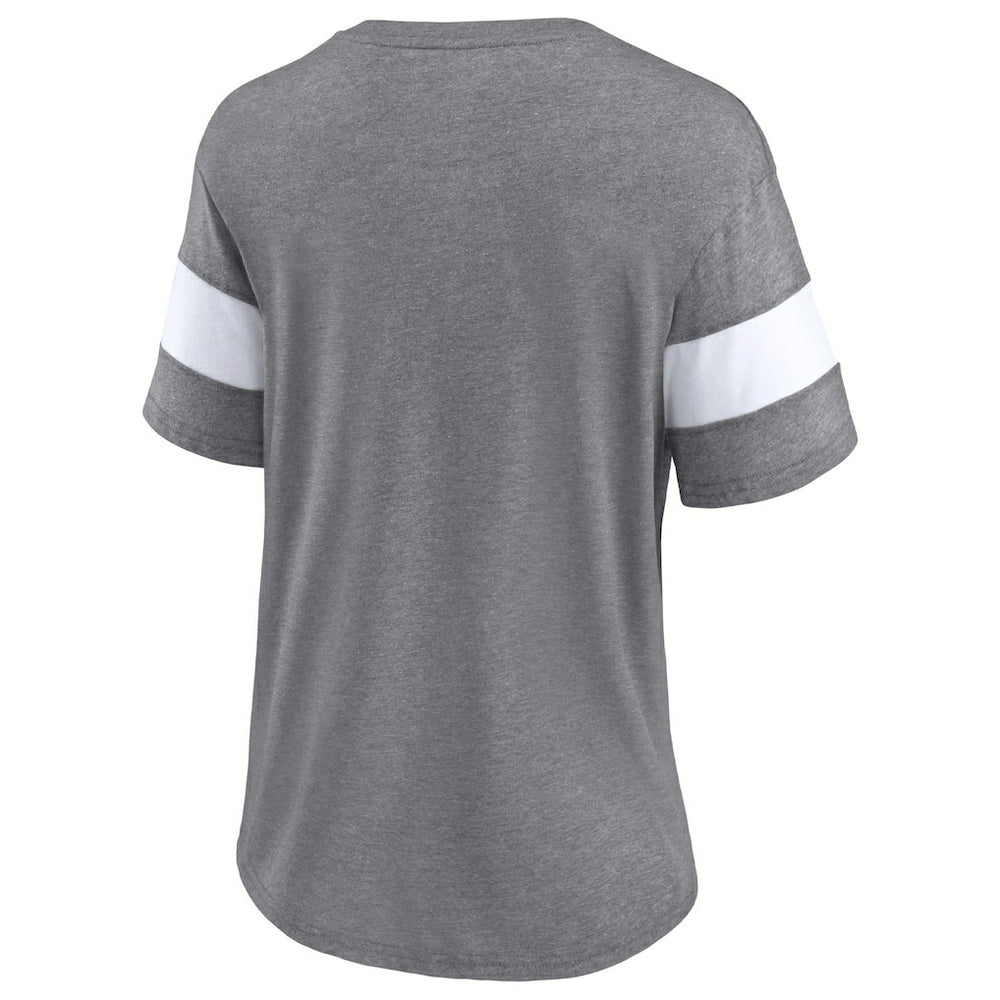 Fanatics Cleveland Browns Women's Give It All Half-Sleeve Tri-Blend V-Neck T-Shirt Heather Gray