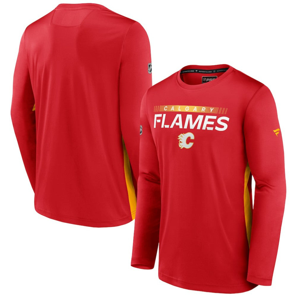 Calgary Flames Fanatics Authentic Pro Rink Performance Long Sleeve T-Shirt - Red - NHL 4501229