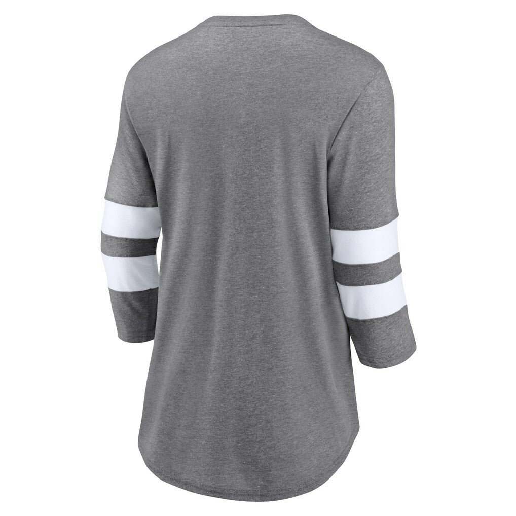 Fanatics Cleveland Browns Women's Primary Logo 3/4 Sleeve Scoop Neck T-Shirt Heathered Gray