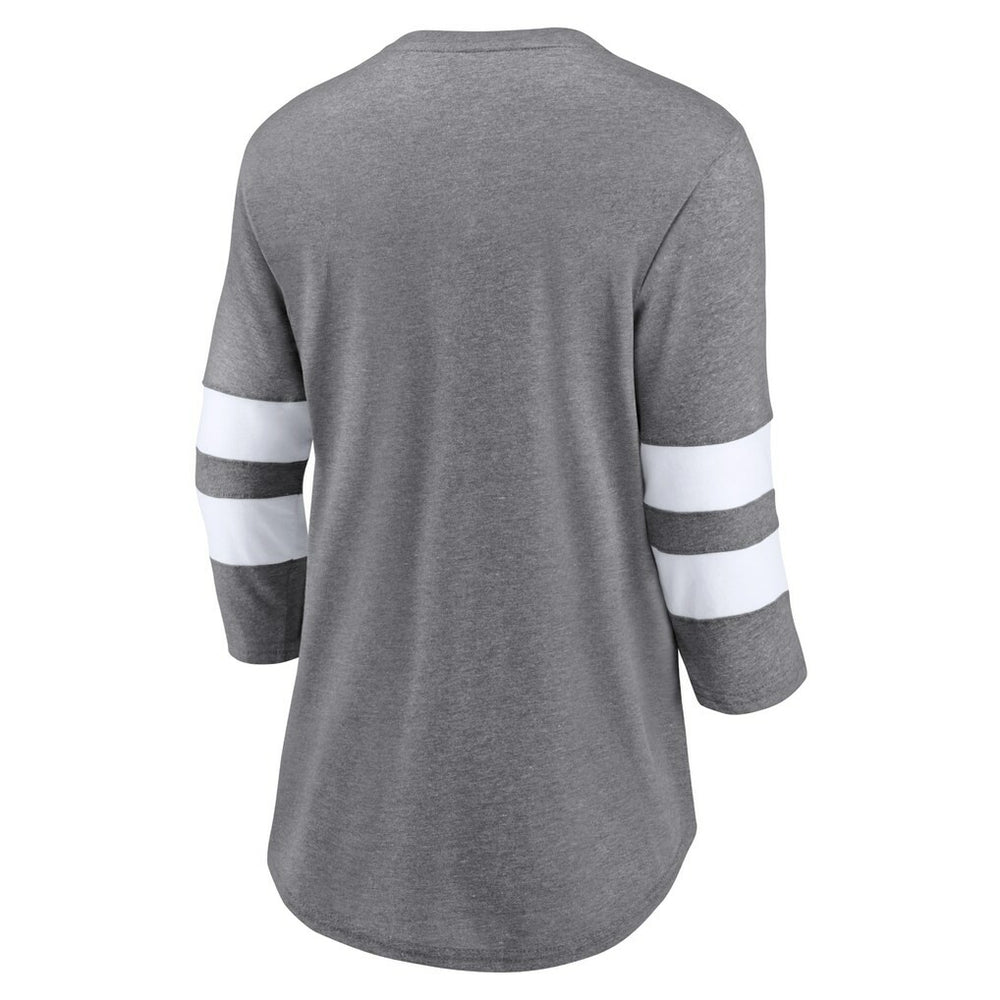 Fanatics Cleveland Browns Women's Primary Logo 3/4 Sleeve Scoop Neck T-Shirt Heathered Gray