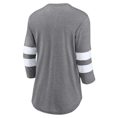 Fanatics Cleveland Browns Women's Primary Logo 3/4 Sleeve Scoop Neck T-Shirt Heathered Gray