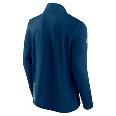 Seattle Kraken Fanatics Authentic Pro Rink Quartet-Zip Jacket - Heather Deep Sea Blue - NHL 4501543
