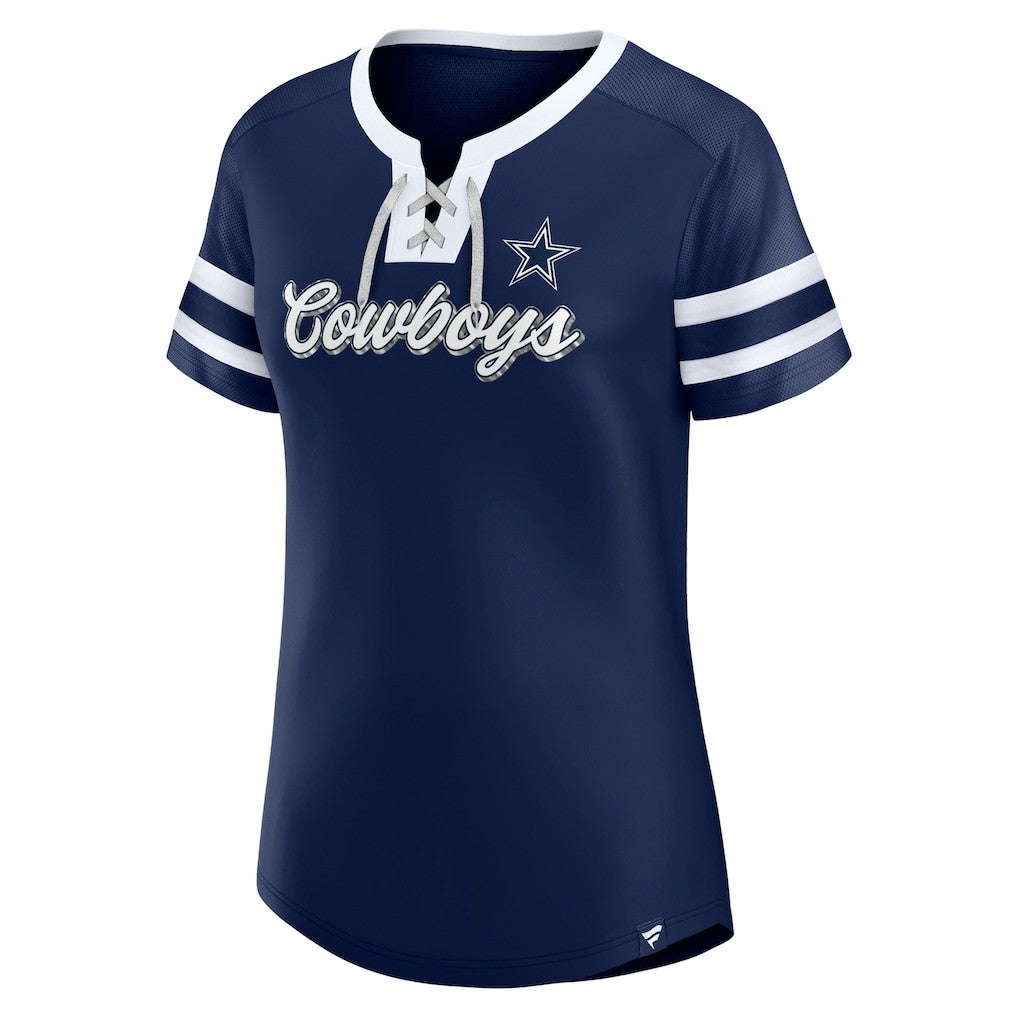 Fanatics Dallas Cowboys Women's Original State Lace-Up T-Shirt Navy