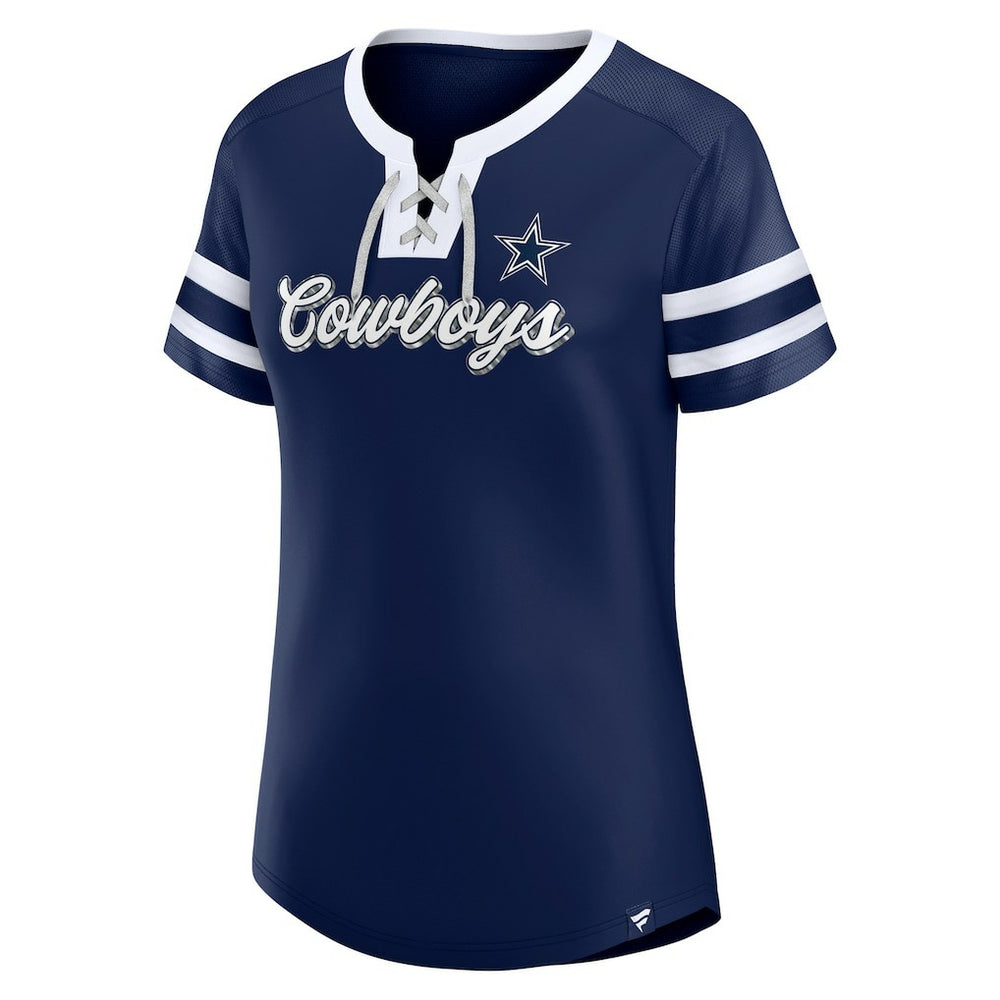Fanatics Dallas Cowboys Women's Original State Lace-Up T-Shirt Navy