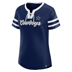 Fanatics Dallas Cowboys Women's Original State Lace-Up T-Shirt Navy