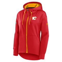 Calgary Flames Fanatics Women's Authentic Pro Rink Full-Zip Hoodie - Red - NHL 4502282