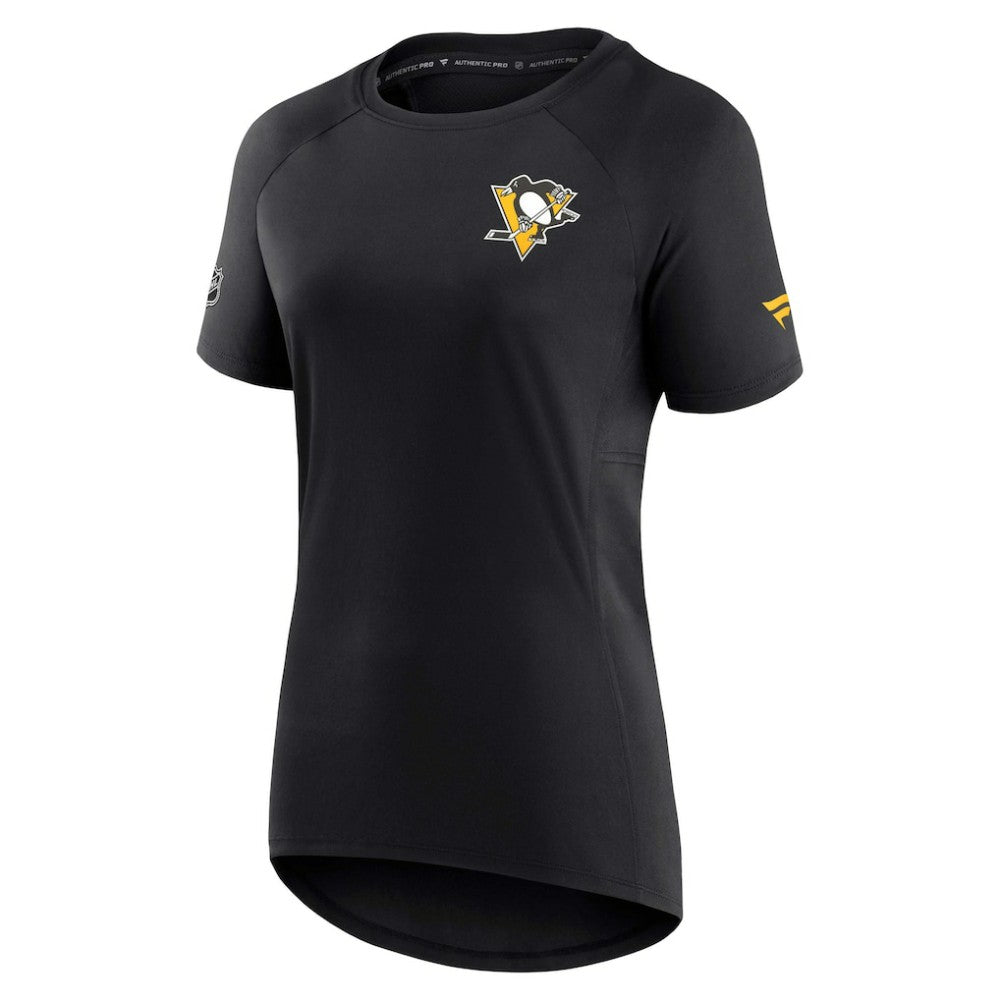 Pittsburgh Penguins Fanatics Women's Authentic Pro Rink Raglan Tech T-Shirt - Black - NHL 4502298