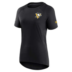 Pittsburgh Penguins Fanatics Women's Authentic Pro Rink Raglan Tech T-Shirt - Black - NHL 4502298