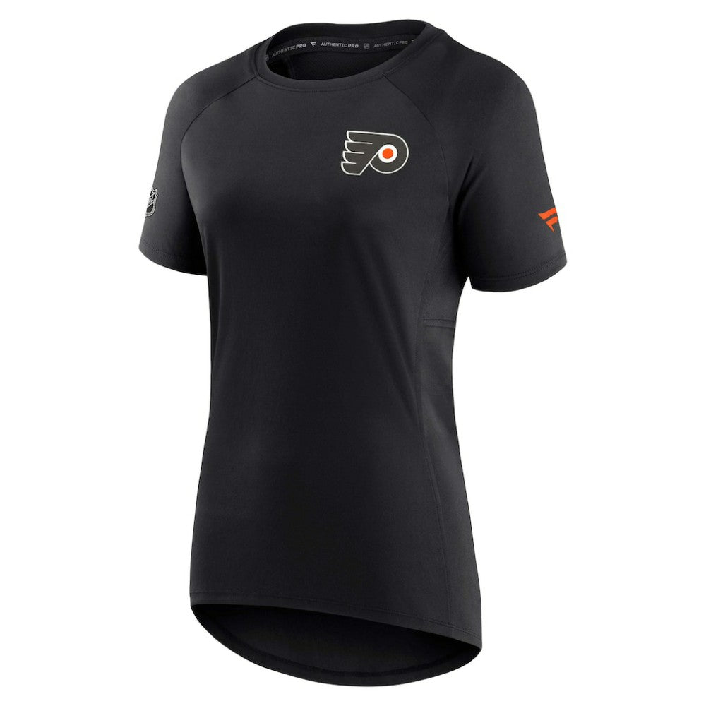 Philadelphia Flyers Fanatics Women's Authentic Pro Rink Raglan Tech T-Shirt - Black - NHL 4502300