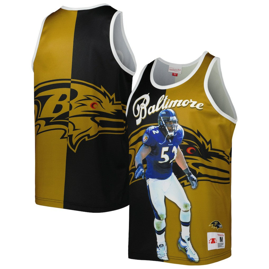 Mitchell & Ness Ray Lewis Baltimore Ravens Retired Player Graphic Tank Top Black/Gold