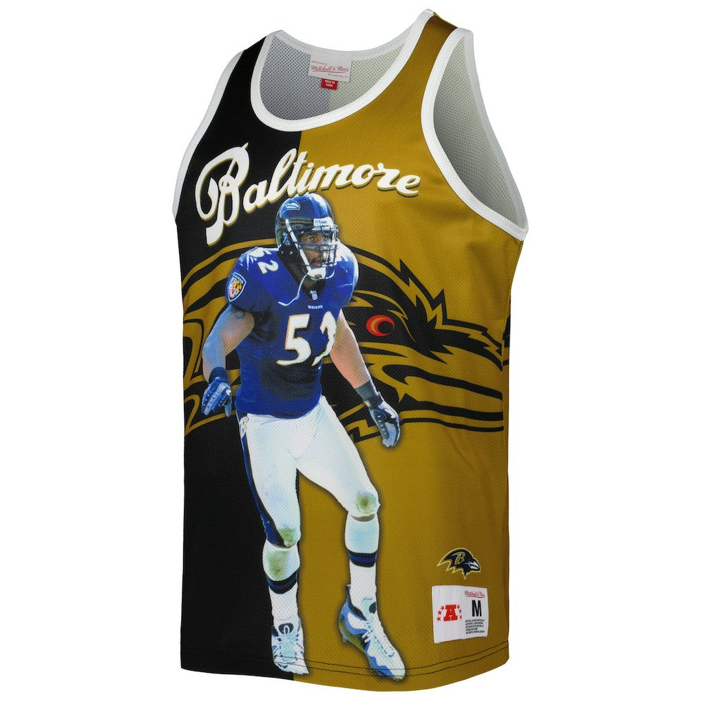 Mitchell & Ness Ray Lewis Baltimore Ravens Retired Player Graphic Tank Top Black/Gold