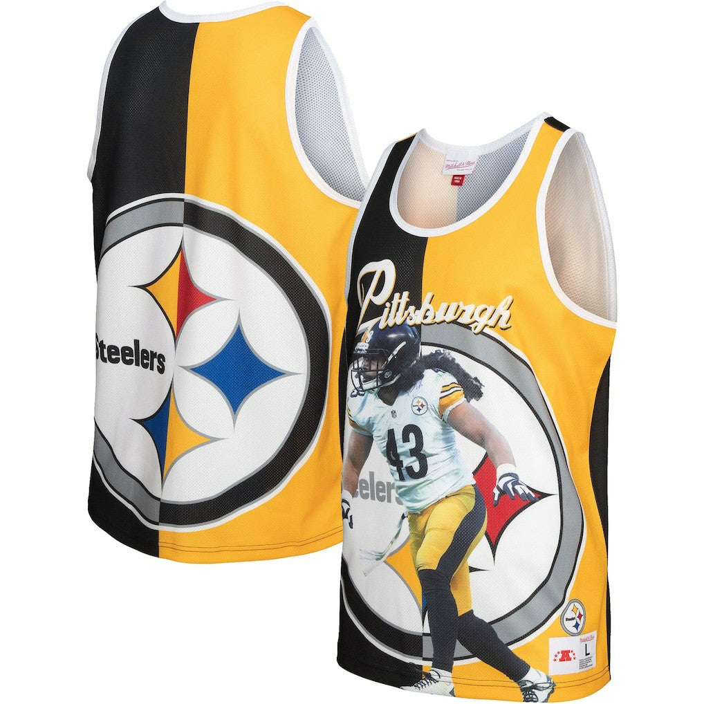 Mitchell & Ness Troy Polamalu Pittsburgh Steelers Retired Player Graphic Tank Top Black/Gold
