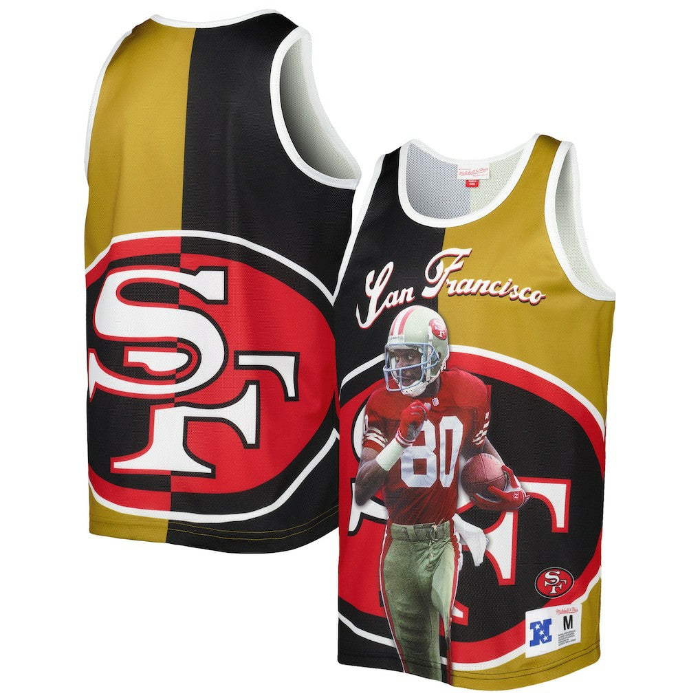 Mitchell & Ness Jerry Rice San Francisco 49ers Retired Player Graphic Tank Top Black/Gold