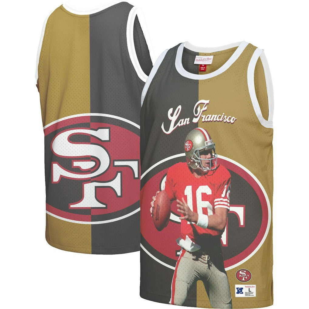 Mitchell & Ness Joe Montana San Francisco 49ers Retired Player Graphic Tank Top Black/Gold