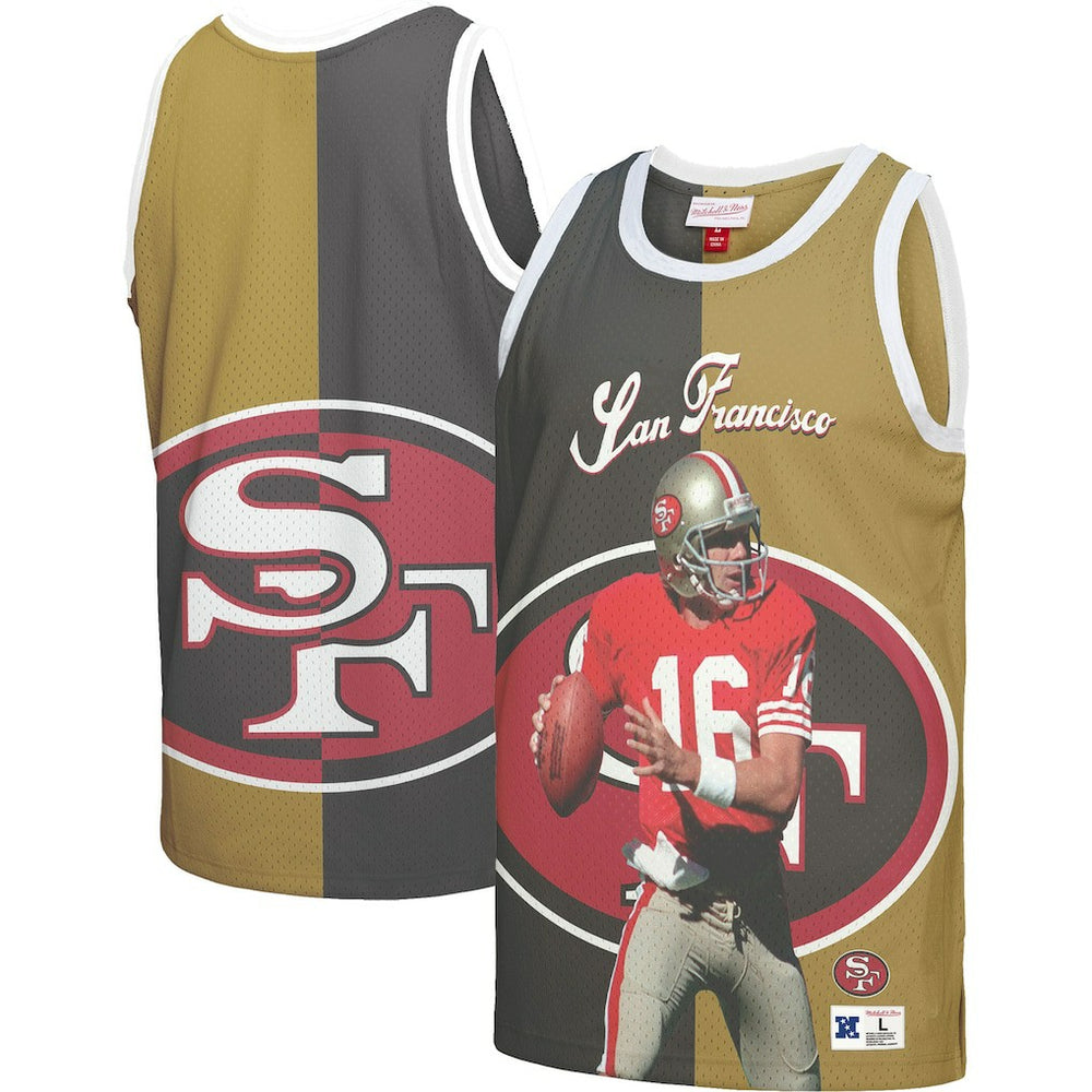 Mitchell & Ness Joe Montana San Francisco 49ers Retired Player Graphic Tank Top Black/Gold
