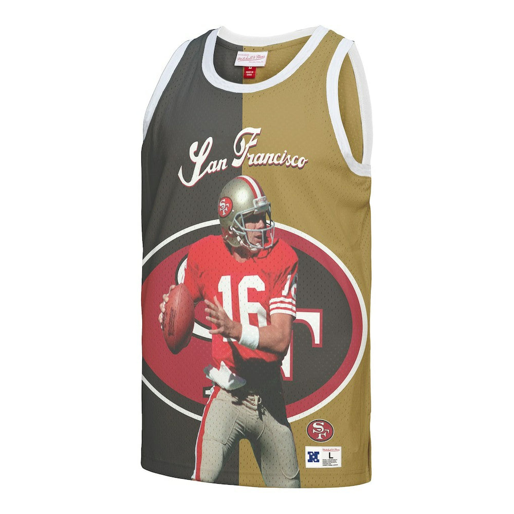 Mitchell & Ness Joe Montana San Francisco 49ers Retired Player Graphic Tank Top Black/Gold