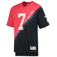 Mitchell & Ness Michael Vick Atlanta Falcons Retired Player Name & Number Diagonal Tie-Dye V-Neck T-Shirt Black/Red