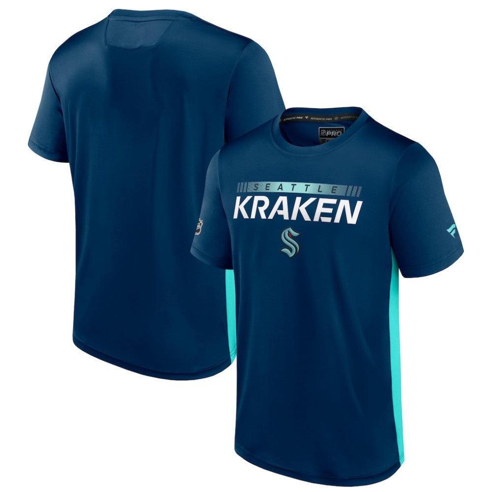 Seattle Kraken Fanatics Authentic Pro Rink Tech T-Shirt - Deep Sea Blue/Light Blue - NHL 4503837