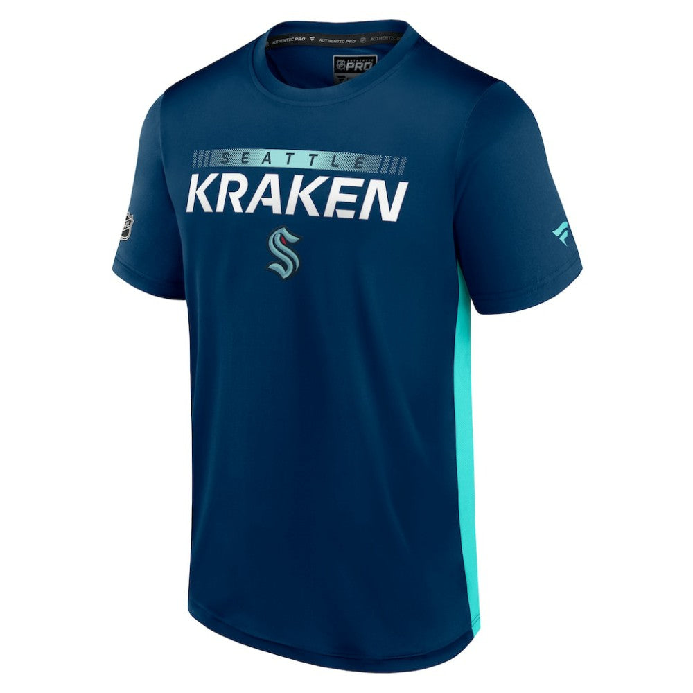 Seattle Kraken Fanatics Authentic Pro Rink Tech T-Shirt - Deep Sea Blue/Light Blue - NHL 4503837