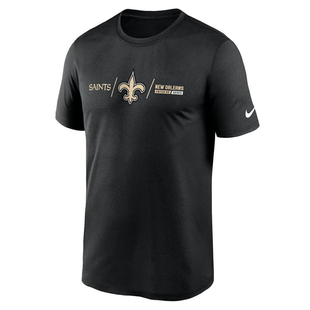 Nike New Orleans Saints Horizontal Lockup Legend Performance T-Shirt Black