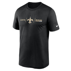 Nike New Orleans Saints Horizontal Lockup Legend Performance T-Shirt Black