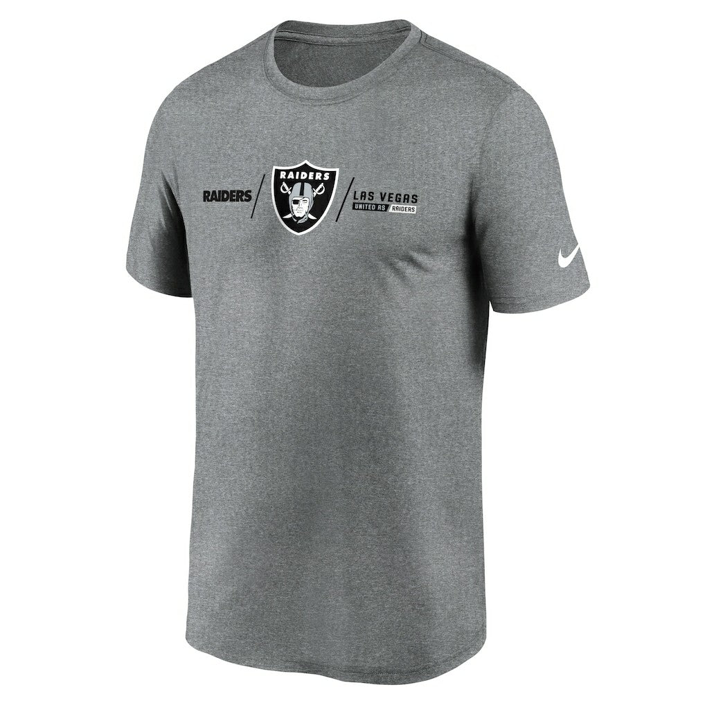 Nike Las Vegas Raiders Horizontal Lockup Legend Performance T-Shirt Heather Charcoal