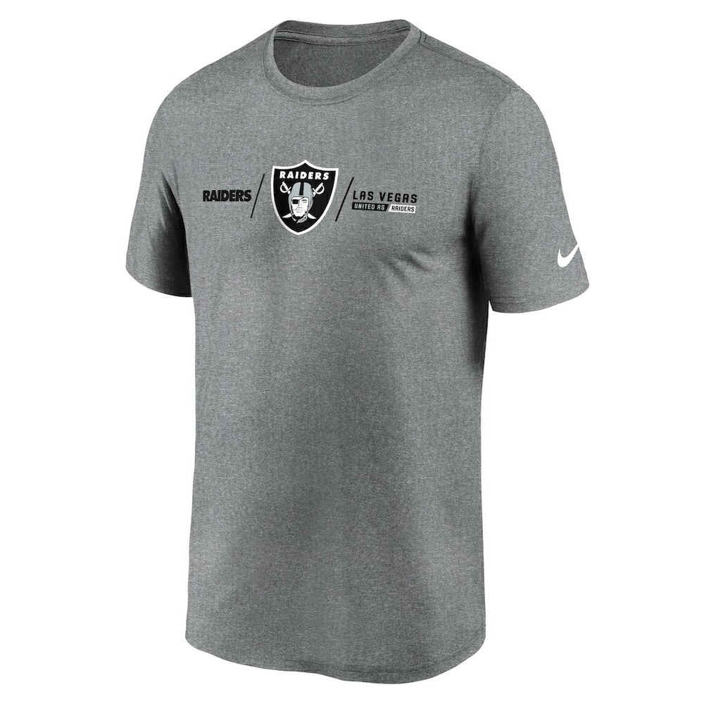 Nike Las Vegas Raiders Horizontal Lockup Legend Performance T-Shirt Heather Charcoal
