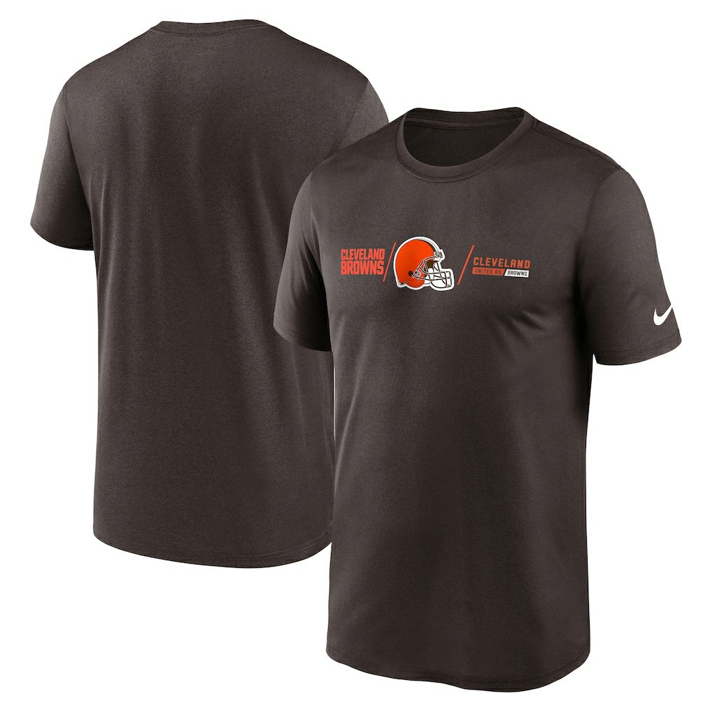 Nike Cleveland Browns Horizontal Lockup Legend Performance T-Shirt Brown