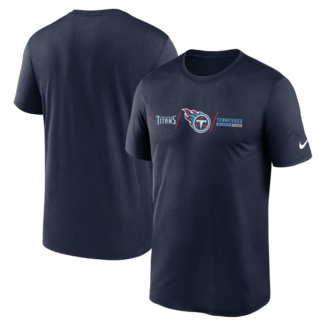 Nike Tennessee Titans Horizontal Lockup Legend Performance T-Shirt Navy