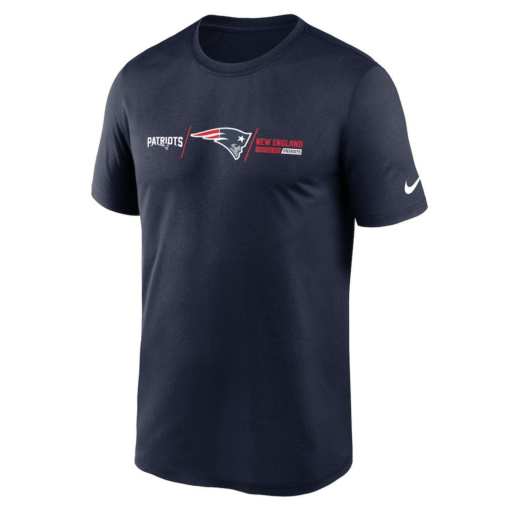 Nike New England Patriots Horizontal Lockup Legend T-Shirt Navy
