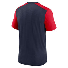 Nike New England Patriots Color Block Team Name T-Shirt Heathered Navy/Heathered Red