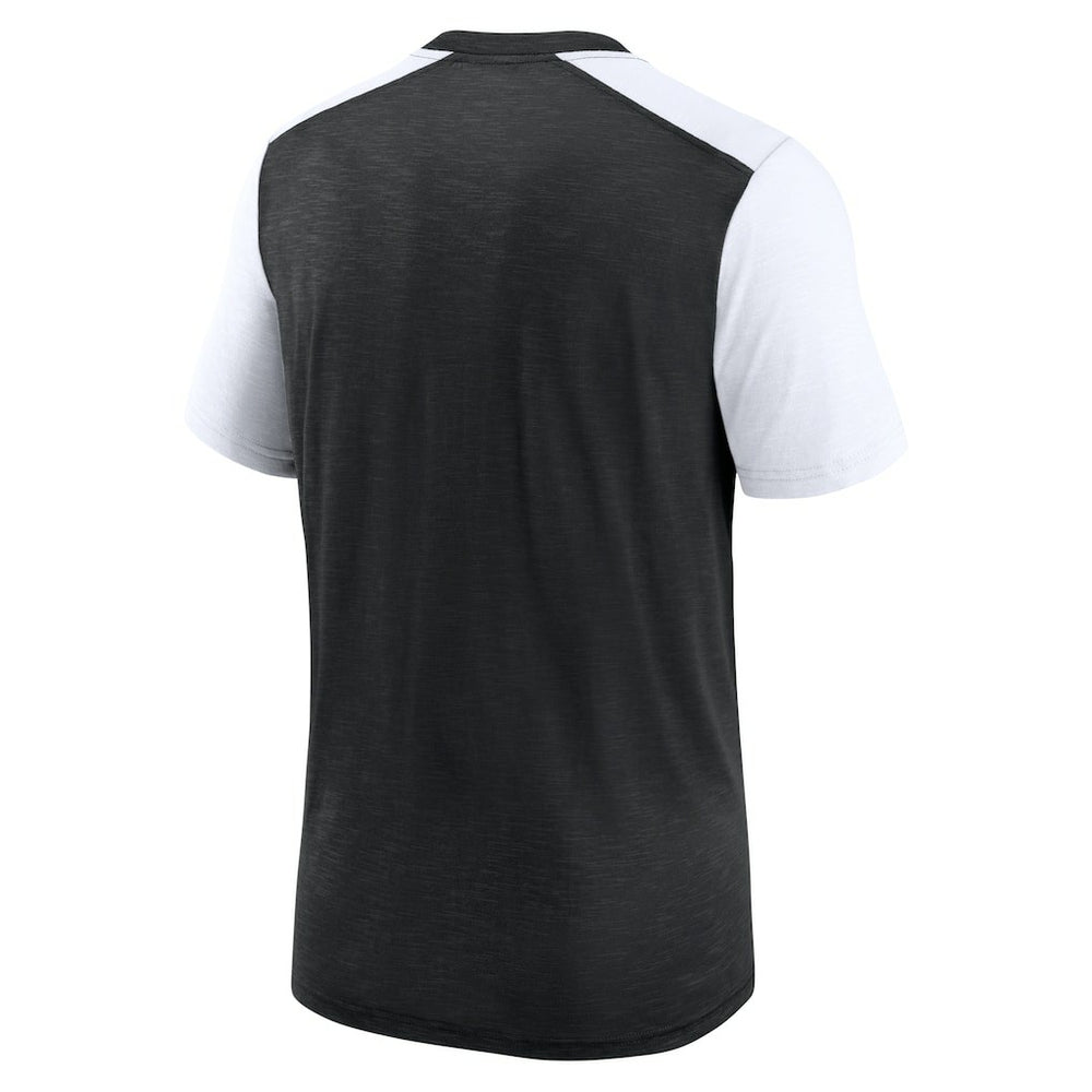 Nike Las Vegas Raiders Color Block Team Name T-Shirt Heathered Black/White