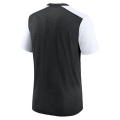 Nike Las Vegas Raiders Color Block Team Name T-Shirt Heathered Black/White