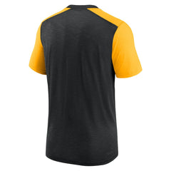 Nike Pittsburgh Steelers Color Block Team Name T-Shirt Heathered Black/Heathered Gold