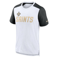 Nike New Orleans Saints Color Block Team Name T-Shirt White/Heathered Black
