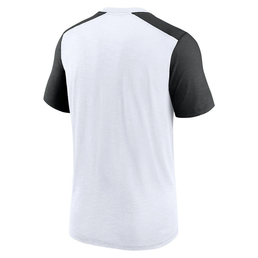 Nike New Orleans Saints Color Block Team Name T-Shirt White/Heathered Black